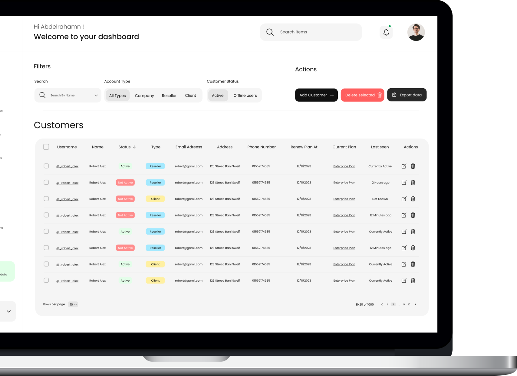 Laptop Mockup For Wexfi Network Mangement System